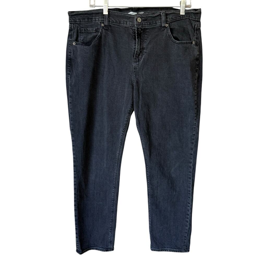 Old Navy Women's Black Boy Friend Mid-Rise Jeans Size 14